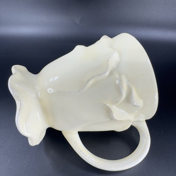 Roscher Flower Antique Butter Yellow Coffee Mug Cup Flower Shape Mugs Cups Set 2 - Picture 8 of 16